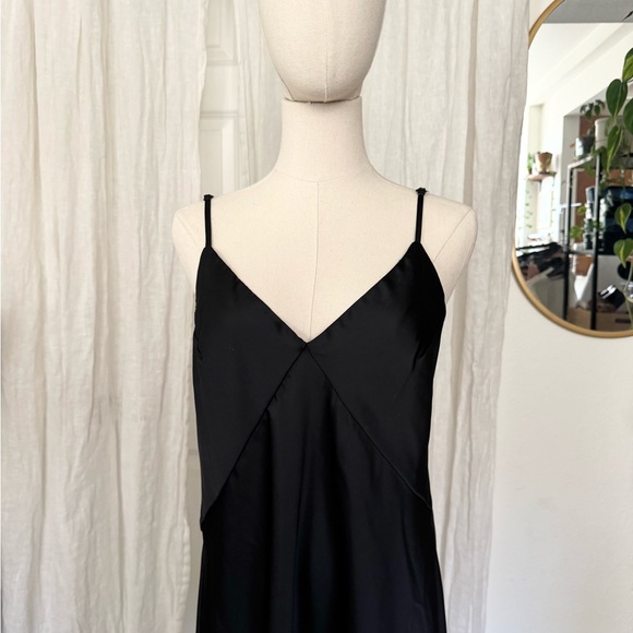 A New Day Black Slip Maxi Dress Spaghetti Strap - Picture 2 of 9